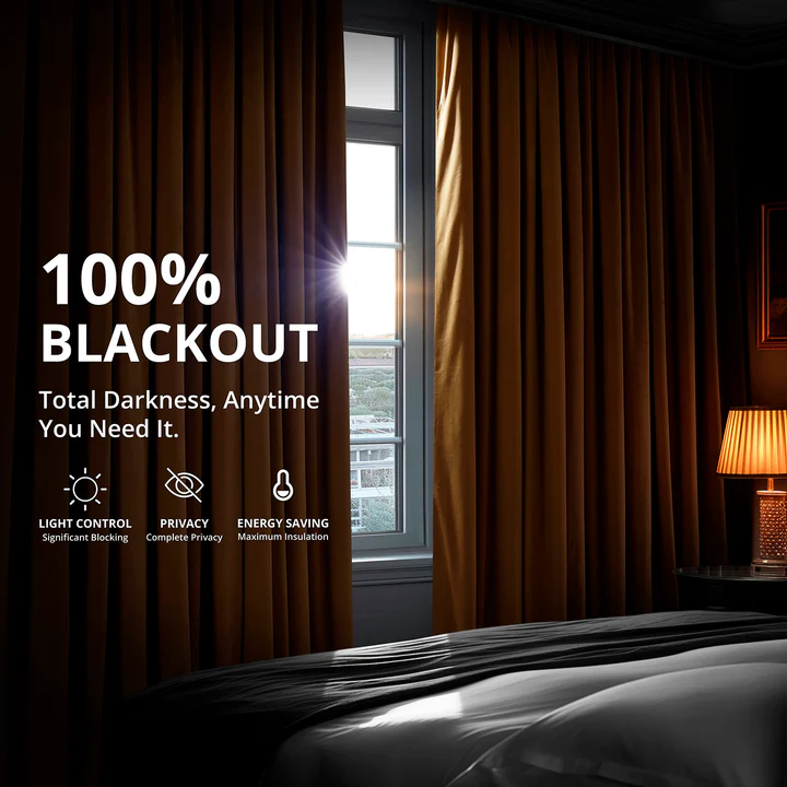 Amber Gold Signature Velvet Blackout Curtain