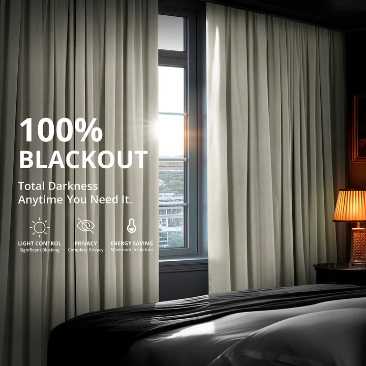 Porcelain White Signature Velvet Blackout Curtain