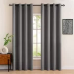 Grey Blackout Curtain Hanging on rods