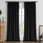 Plush Blackout Curtain Black Thermal Soundproof